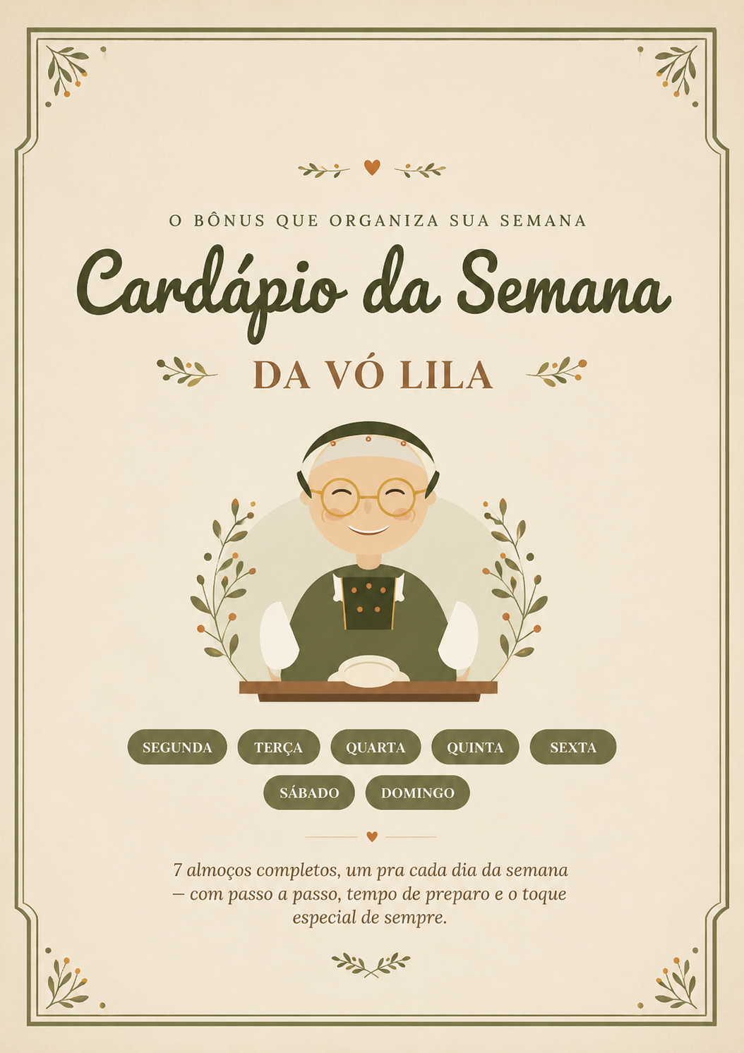 Cardápio Semanal da Vó Lila